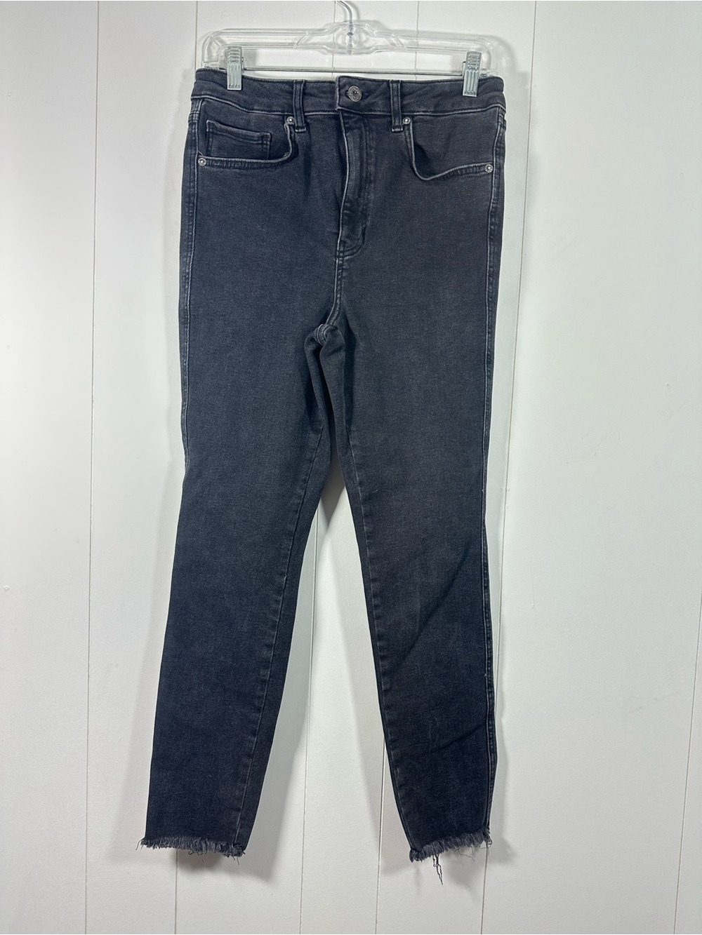 We The Free Free People Jeans Women’s Sz 31 Black High Rise Skinny Raw Hem